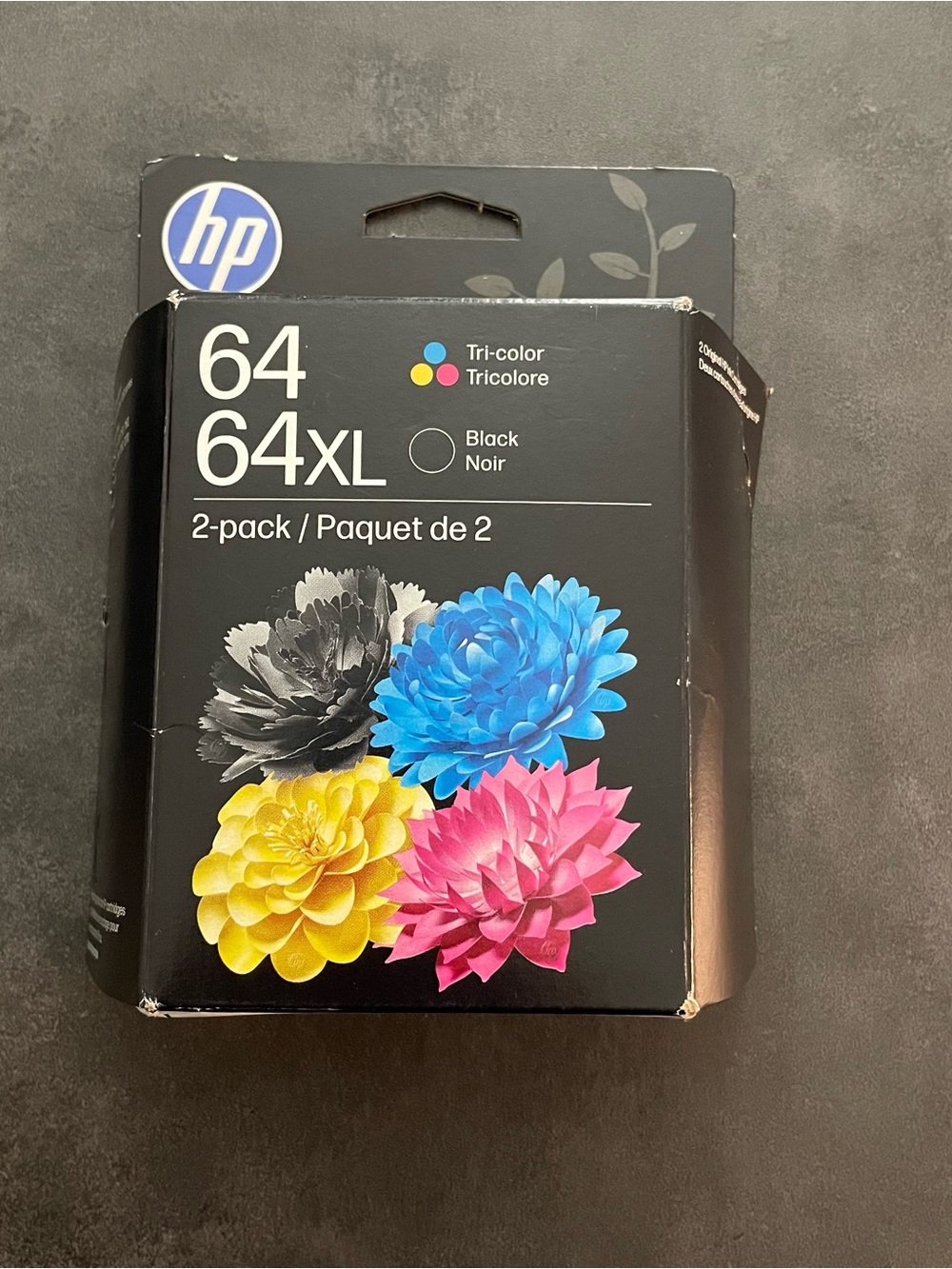 HP 64 64XL tri color & black 2pk new
